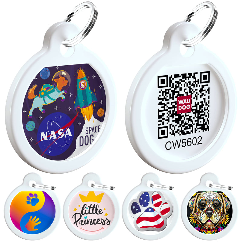 QR Code Dog Tag - Silent Dog Tags for Small & Large Dogs - Pet ID Tag for Dog & Cat Collar - Connected to Free Mobile App with Personalized Pet Profile