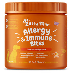 Zesty Paws Dog Allergy Relief- Dog Itching Skin Relief- Dog Probiotics for Itchy Skin and Itchy Ears- Dog Allergy Paw Relief- Dog Allergy Chews- Dog Itch Relief - Dog Skin Allergy Relief - Lamb - 90ct
